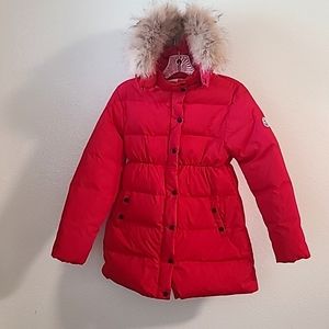 Big Kids Ski Jacket, Red, Hooded, Cold Weather